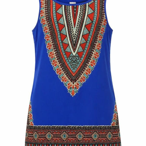 Band of Gypsies Womens Blue Geometric Polyester Shift Size M Round Neck Zip