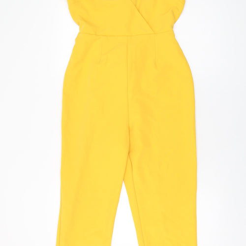 ASOS Womens Yellow Polyester Jumpsuit One-Piece Size 12 L26 in Zip