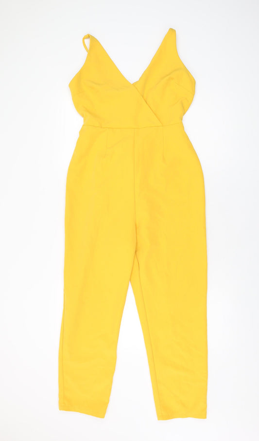 ASOS Womens Yellow Polyester Jumpsuit One-Piece Size 12 L26 in Zip