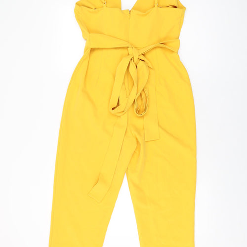 ASOS Womens Yellow Polyester Jumpsuit One-Piece Size 12 L26 in Zip