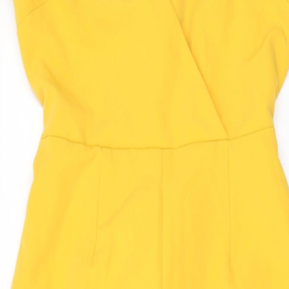 ASOS Womens Yellow Polyester Jumpsuit One-Piece Size 12 L26 in Zip