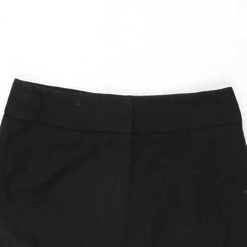 Marks and Spencer Womens Black Viscose Straight & Pencil Skirt Size 10 Zip
