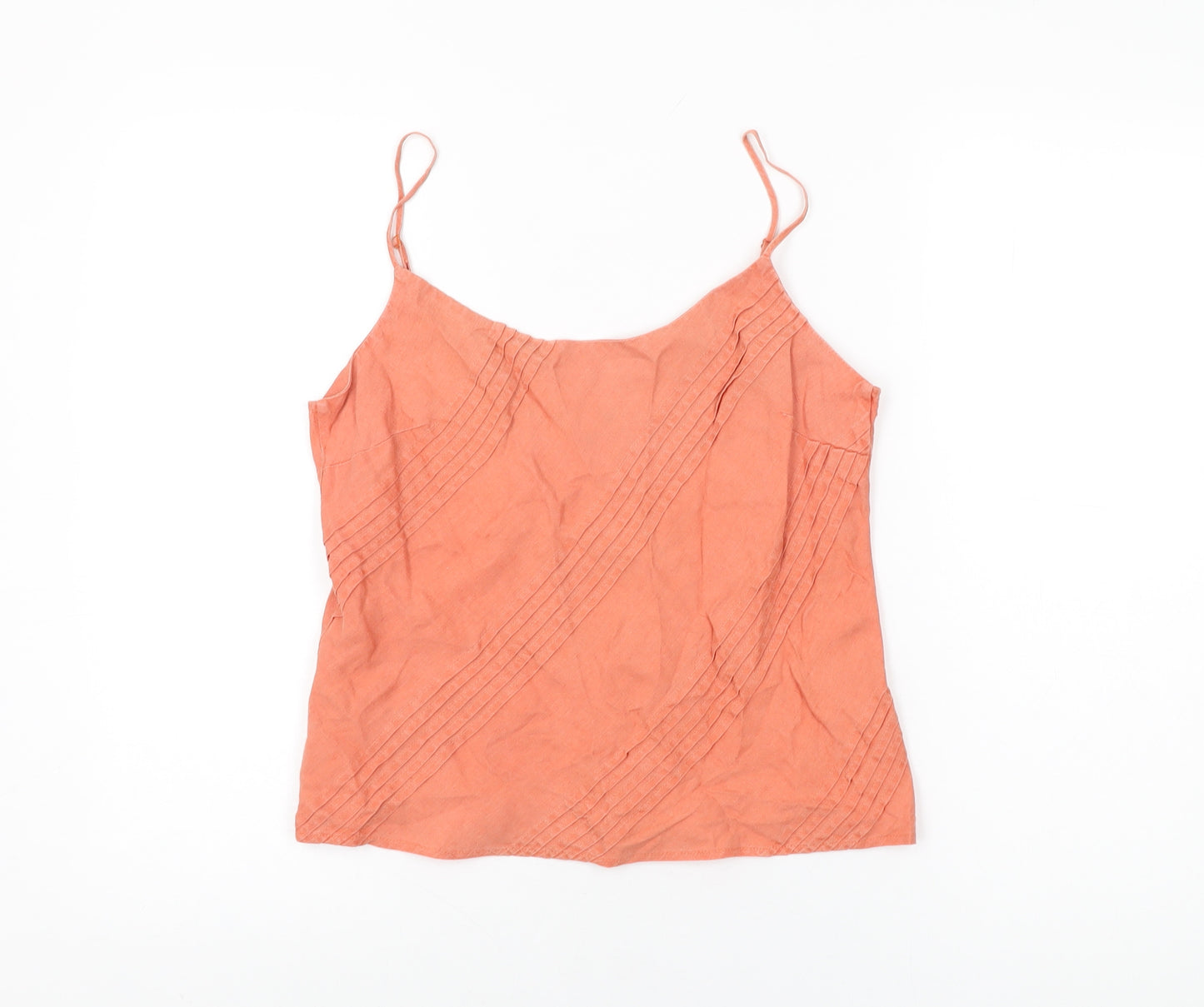 Marks and Spencer Womens Red Linen Camisole T-Shirt Size 12 Round Neck