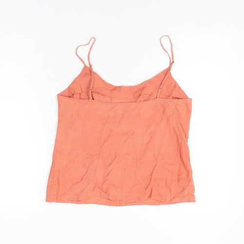 Marks and Spencer Womens Red Linen Camisole T-Shirt Size 12 Round Neck