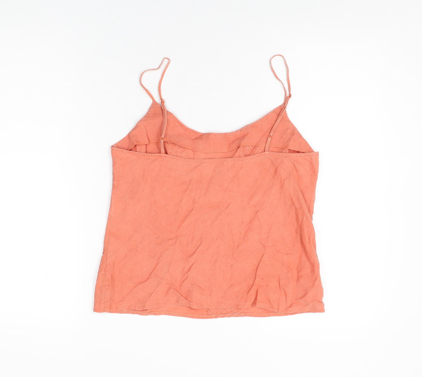 Marks and Spencer Womens Red Linen Camisole T-Shirt Size 12 Round Neck