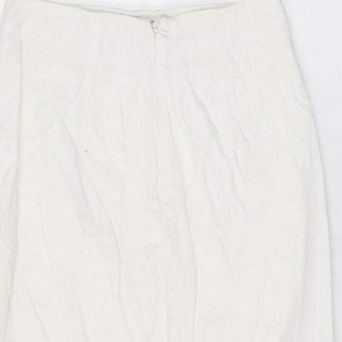 B.O.G Collection Womens White Polyester Straight & Pencil Skirt Size S Zip