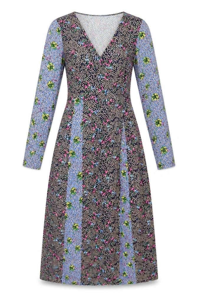 Nasty Gal Womens Multicoloured Floral Polyester Wrap Dress Size 8 V-Neck Zip