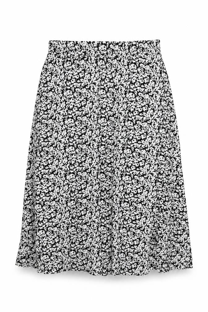 Marks and Spencer Womens White Floral Viscose Swing Skirt Size 14