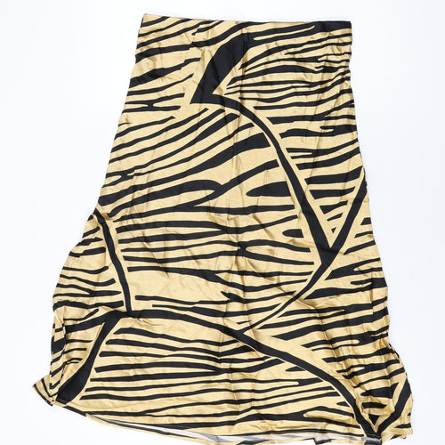 H&M Womens Beige Geometric Viscose Flare Skirt Size S