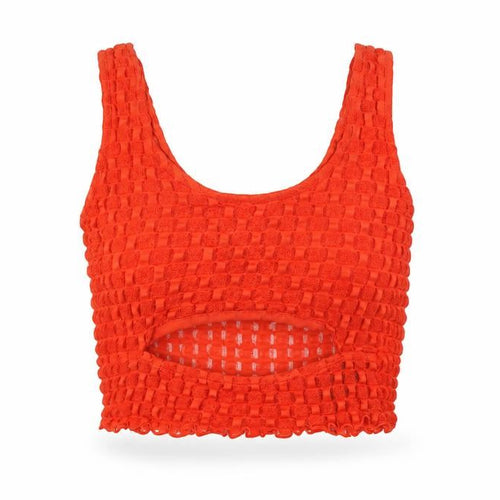 As You Womens Red Polyester Cropped T-Shirt Size 10 Scoop Neck