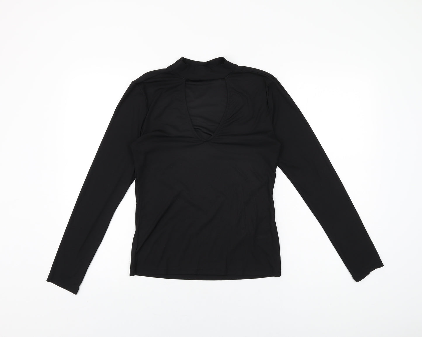 H&M Womens Black Polyester Basic T-Shirt Size M Round Neck