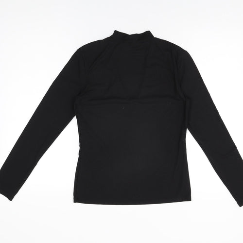 H&M Womens Black Polyester Basic T-Shirt Size M Round Neck