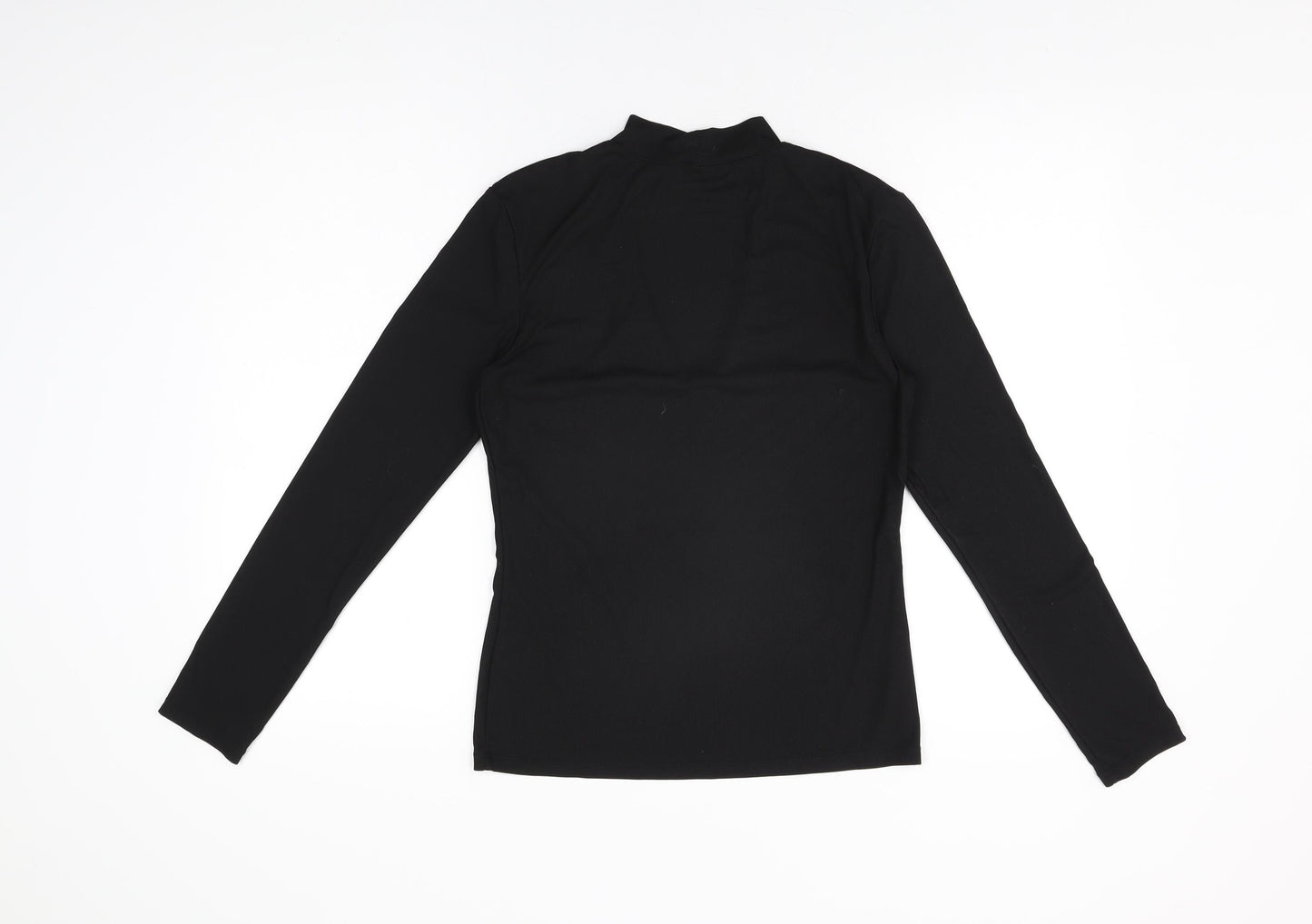 H&M Womens Black Polyester Basic T-Shirt Size M Round Neck