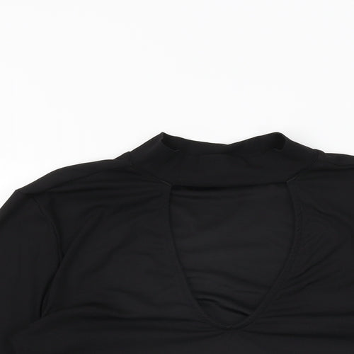 H&M Womens Black Polyester Basic T-Shirt Size M Round Neck