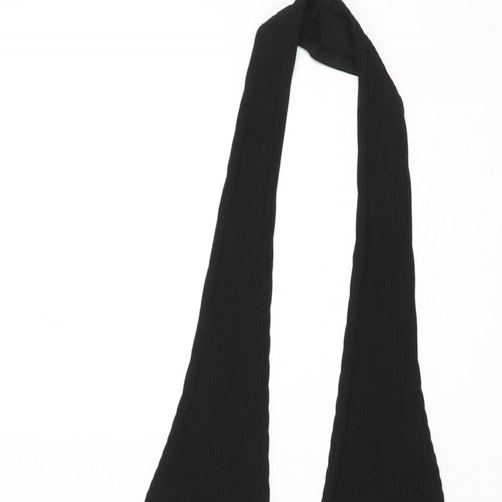 PRETTYLITTLETHING Womens Black Polyester Bodycon Size 4 Halter Pullover