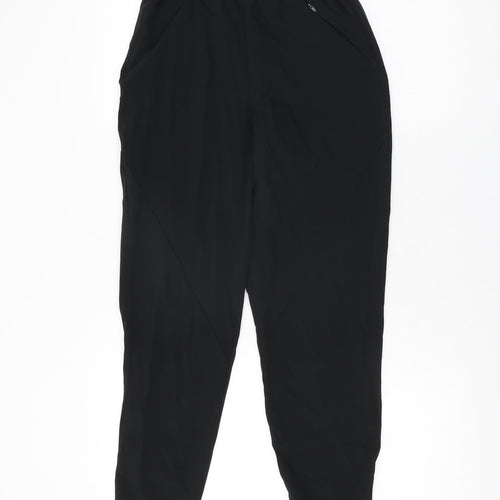 GOODMOVE Womens Black Polyester Jogger Trousers Size 6 L27.5 in Regular