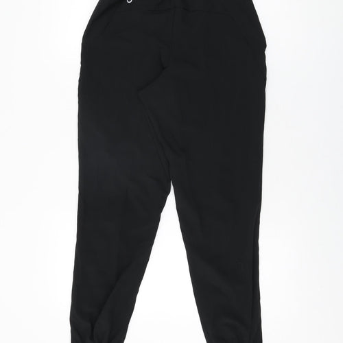 GOODMOVE Womens Black Polyester Jogger Trousers Size 6 L27.5 in Regular