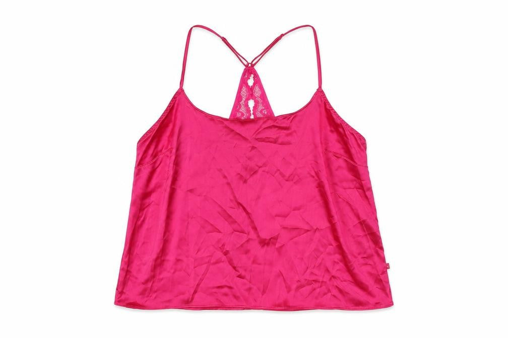 Marks & Spencer Womens Pink Solid Polyester Cami Pyjama Top Size S