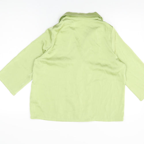 Fashion Union Womens Green Polyester Basic Button-Up Size 8 Collared