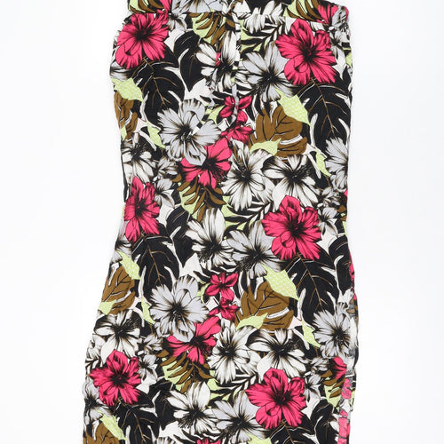 NEXT Womens Multicoloured Floral Viscose Maxi Skirt Size 8 Drawstring