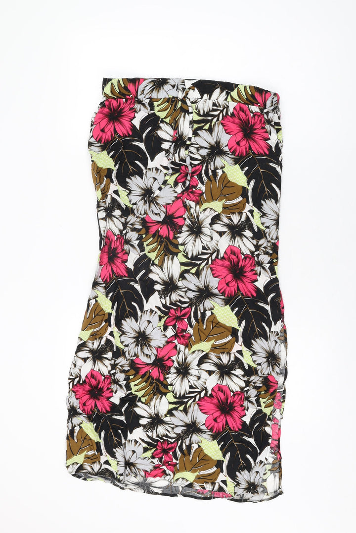 NEXT Womens Multicoloured Floral Viscose Maxi Skirt Size 8 Drawstring