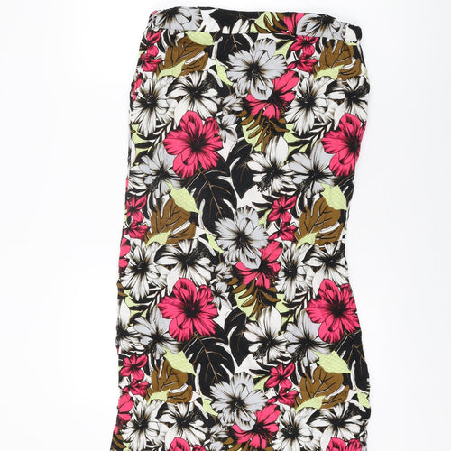 NEXT Womens Multicoloured Floral Viscose Maxi Skirt Size 8 Drawstring