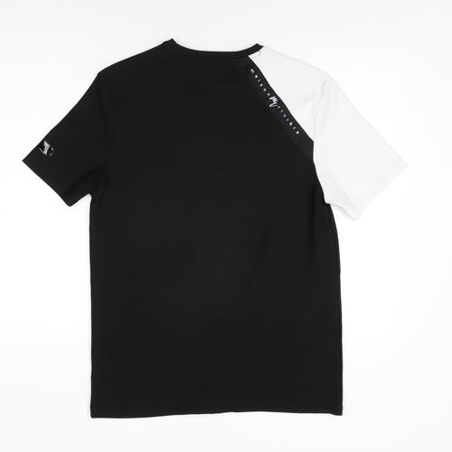 River Island Mens Black Polyester T-Shirt Size M Round Neck