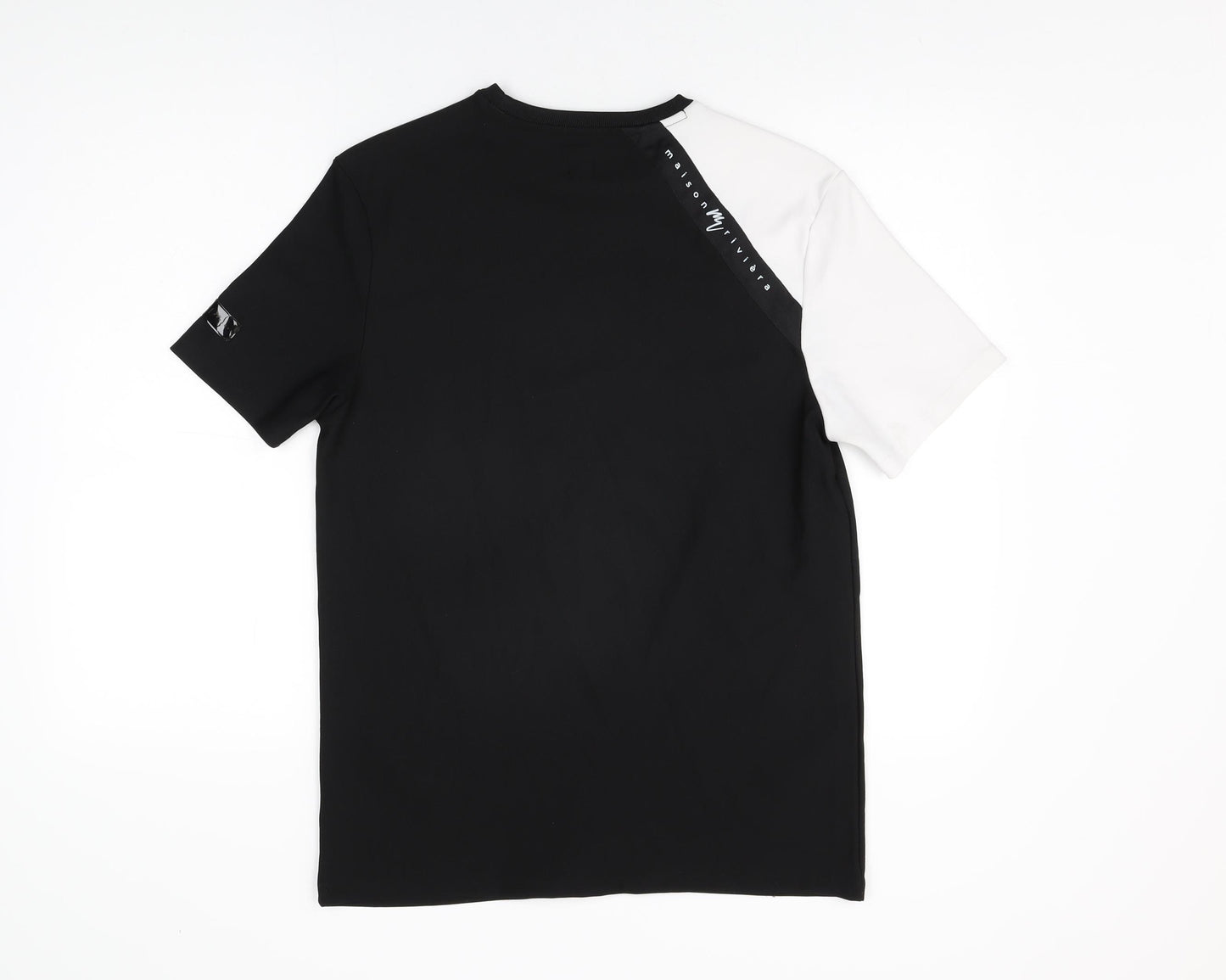 River Island Mens Black Polyester T-Shirt Size M Round Neck