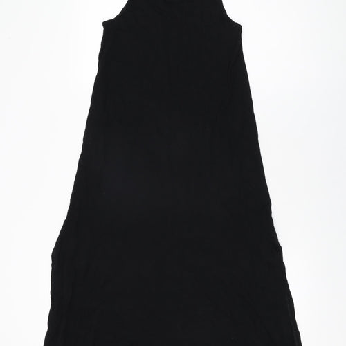 Marks and Spencer Womens Black Viscose Shift Size 8 Round Neck Pullover