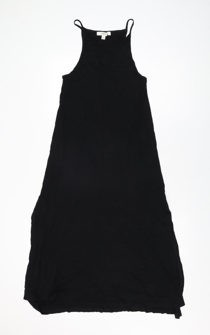 Marks and Spencer Womens Black Viscose Shift Size 8 Round Neck Pullover