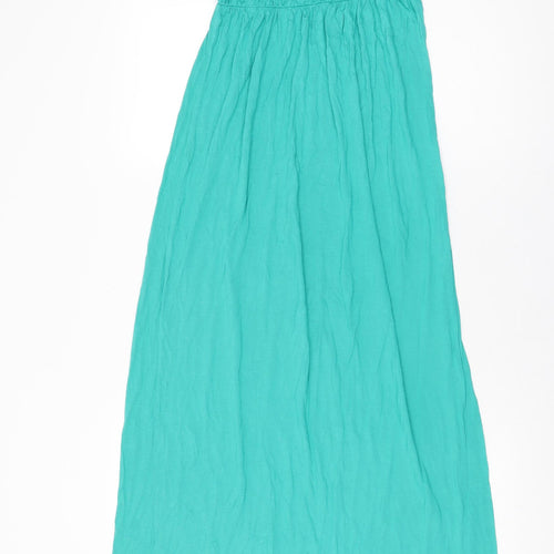 Fashion Union Womens Green Polyester Maxi Size 8 One Shoulder Pullover