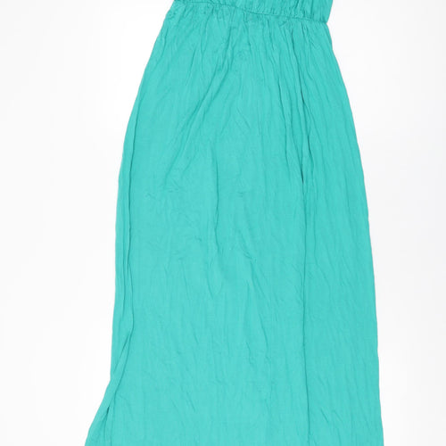 Fashion Union Womens Green Polyester Maxi Size 8 One Shoulder Pullover