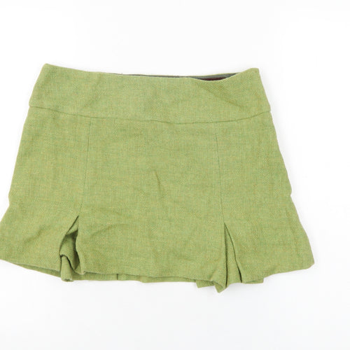 Cabbages & Roses Womens Green Wool Mini Skirt Size 10 Zip