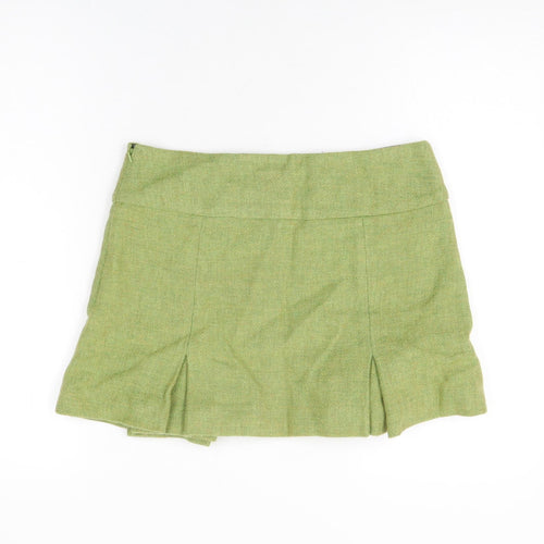 Cabbages & Roses Womens Green Wool Mini Skirt Size 10 Zip
