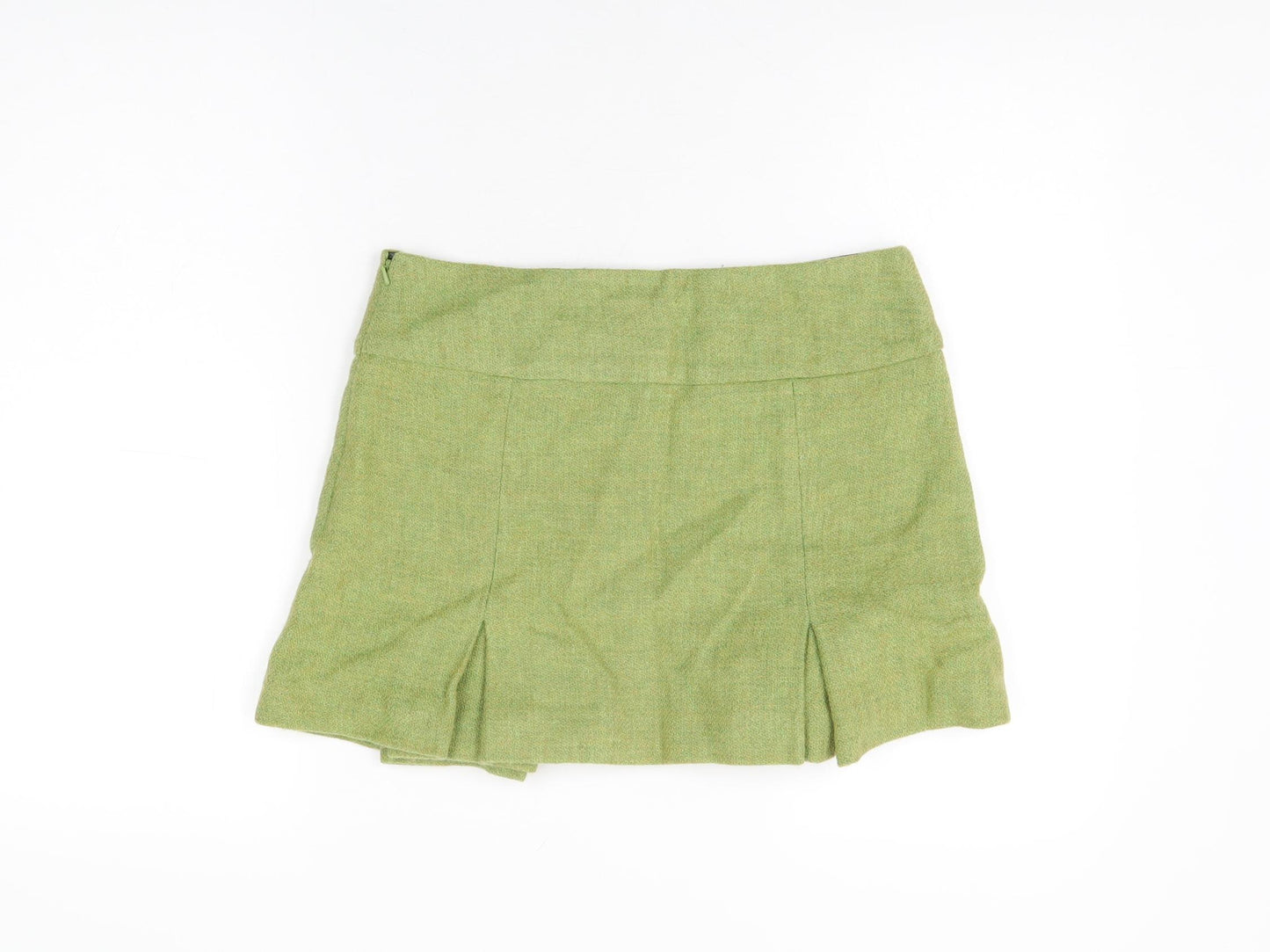Cabbages & Roses Womens Green Wool Mini Skirt Size 10 Zip
