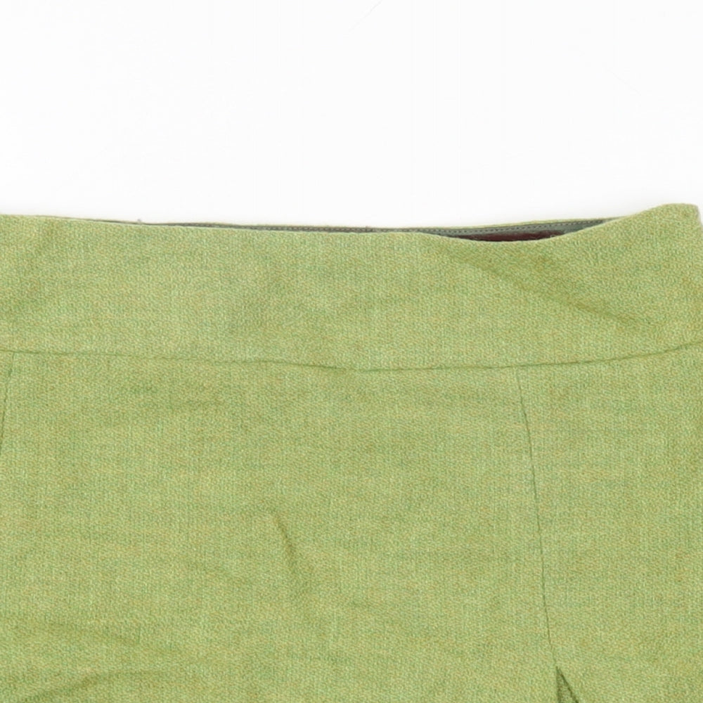 Cabbages & Roses Womens Green Wool Mini Skirt Size 10 Zip