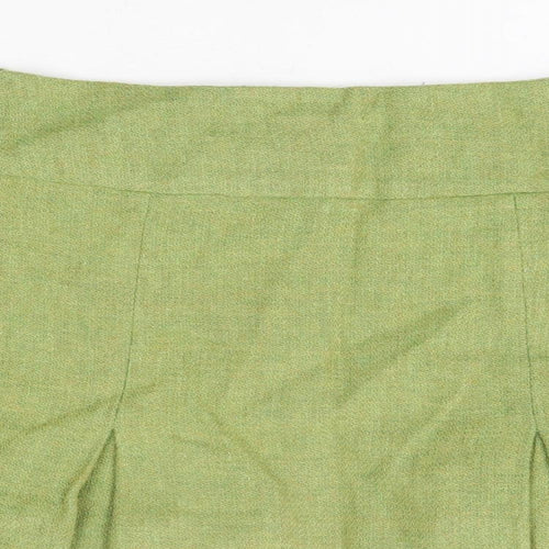 Cabbages & Roses Womens Green Wool Mini Skirt Size 10 Zip