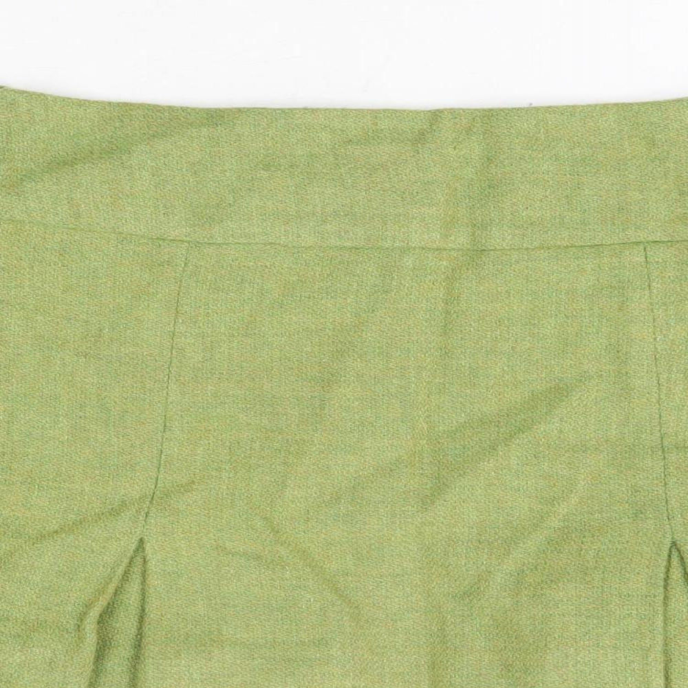 Cabbages & Roses Womens Green Wool Mini Skirt Size 10 Zip