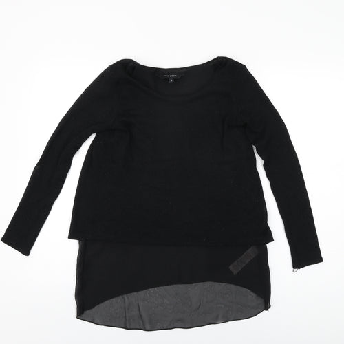 New Look Womens Black Polyester Basic T-Shirt Size S Round Neck