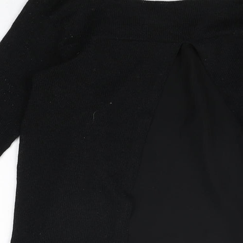 New Look Womens Black Polyester Basic T-Shirt Size S Round Neck