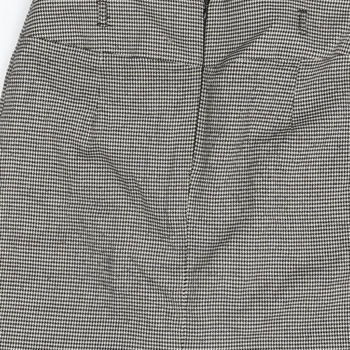 Marks and Spencer Womens Black Geometric Polyester Straight & Pencil Skirt Size 10 Zip