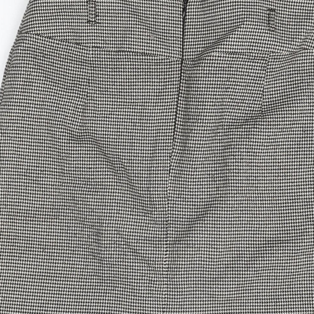 Marks and Spencer Womens Black Geometric Polyester Straight & Pencil Skirt Size 10 Zip