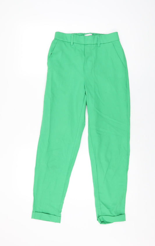 Savida Womens Green Polyester Trousers Size 8 L26 in Regular