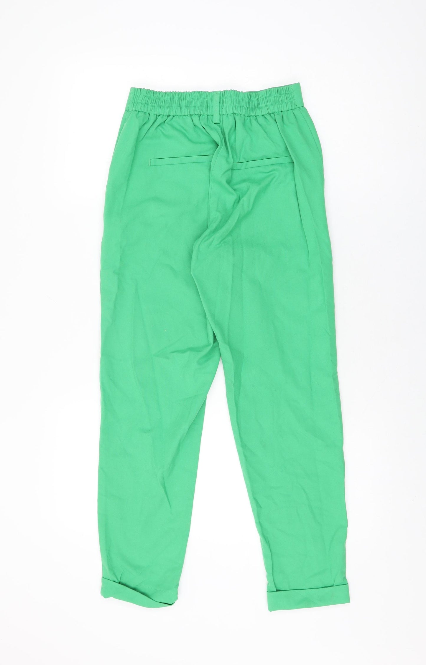 Savida Womens Green Polyester Trousers Size 8 L26 in Regular