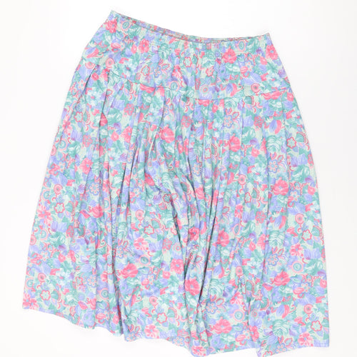 Rushcliffe Womens Multicoloured Floral Polyester Swing Skirt Size L