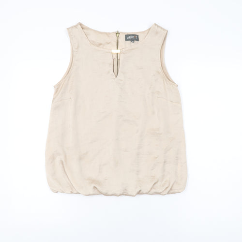 Apricot Womens Beige Polyester Basic Blouse Size M Round Neck
