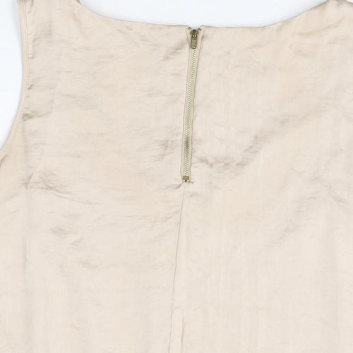 Apricot Womens Beige Polyester Basic Blouse Size M Round Neck