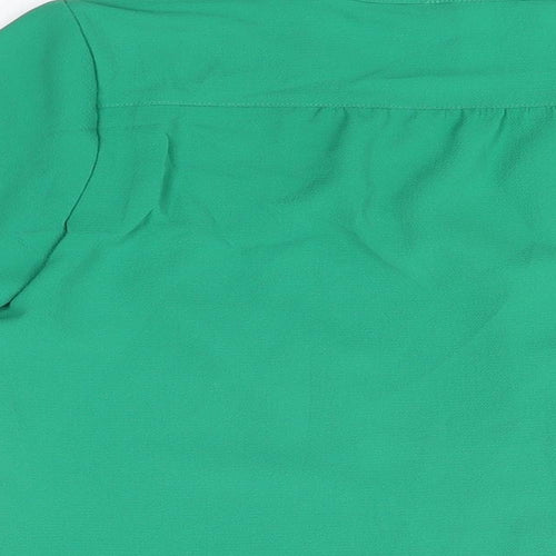 Afibel Womens Green Polyester Basic T-Shirt Size 12 V-Neck