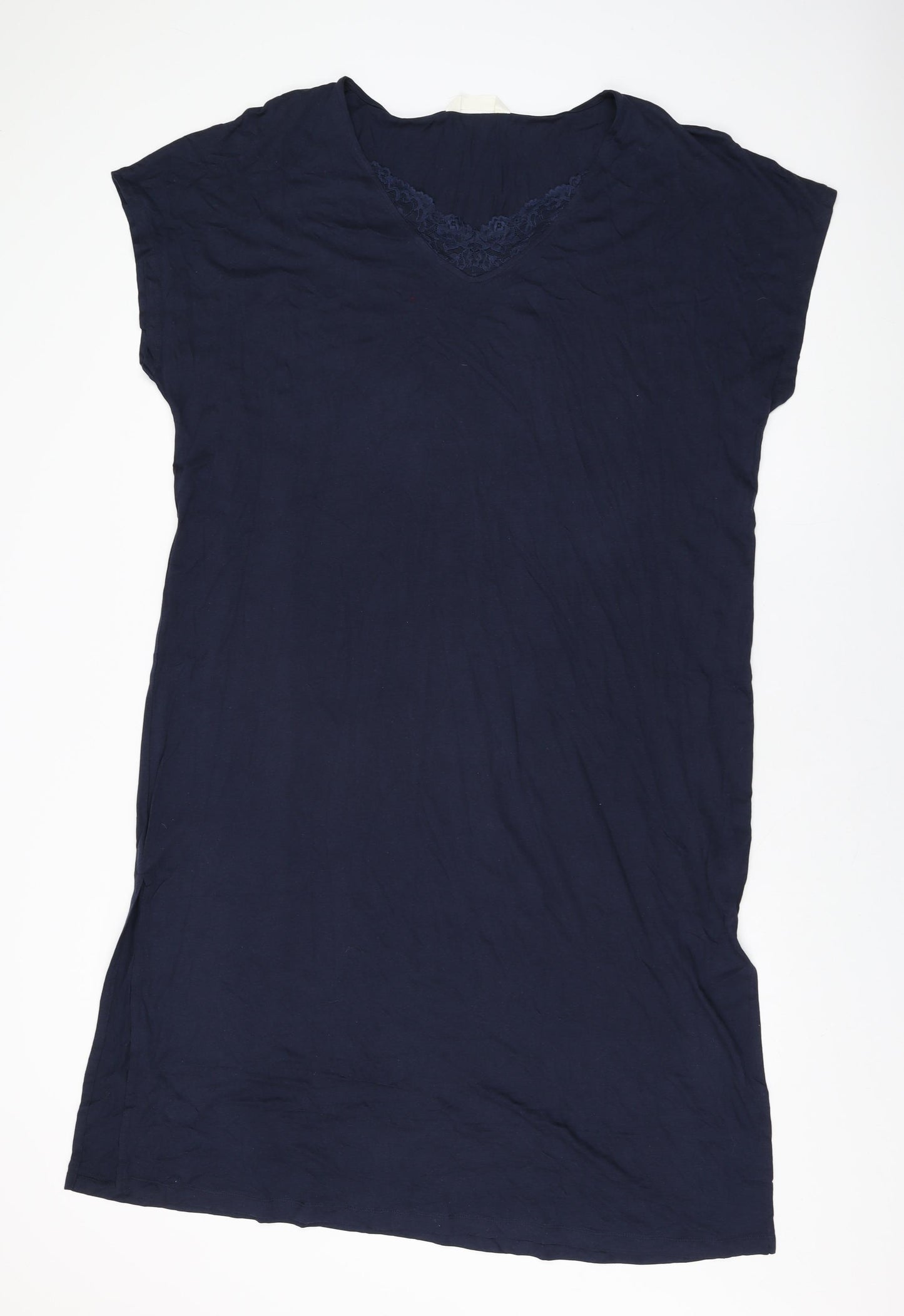 Marks and Spencer Womens Blue Solid Cotton Top Dress Size 20