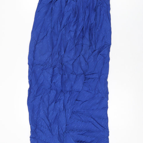 Zara Womens Blue Viscose Wrap Skirt Size S Button